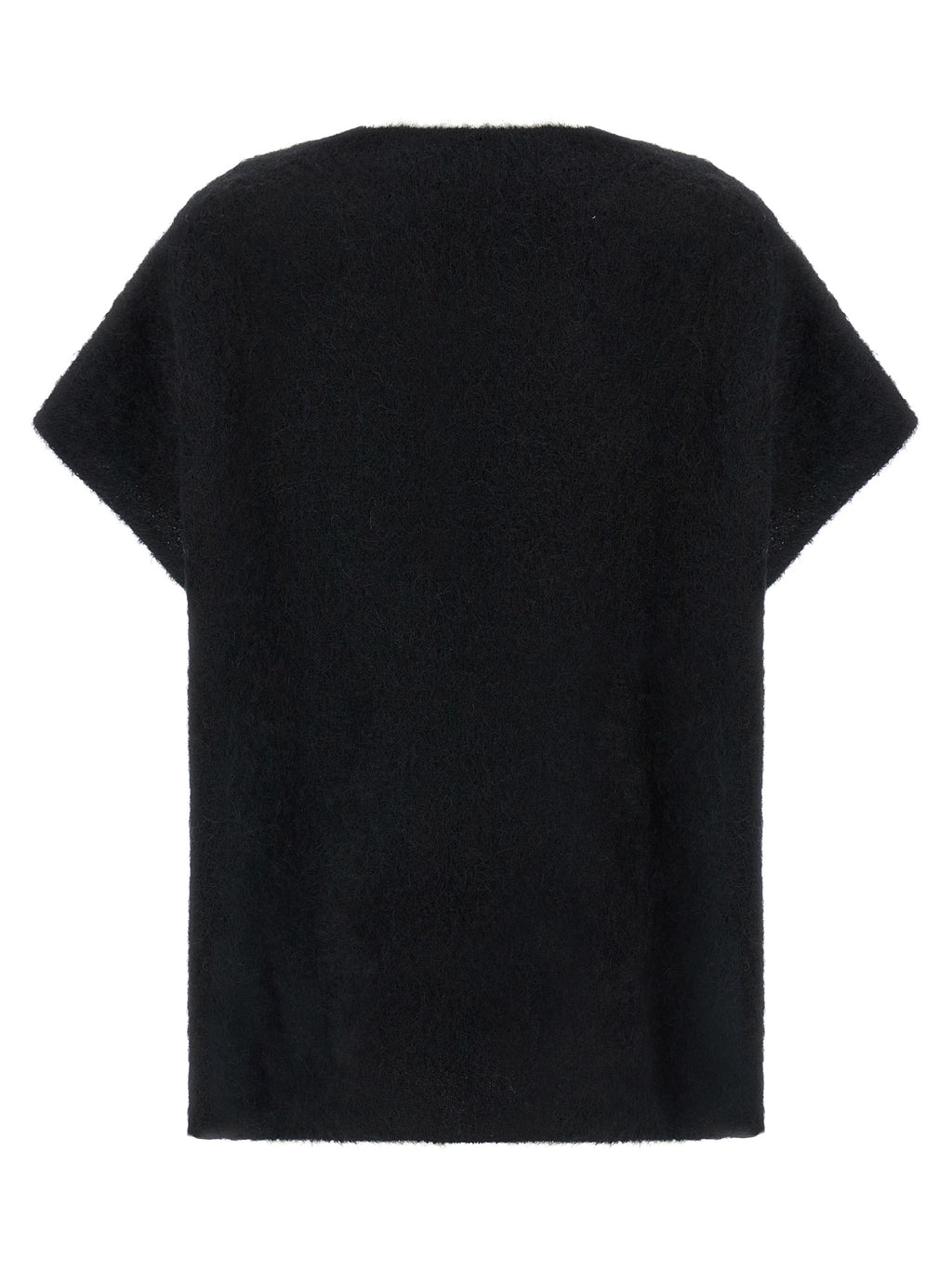 Black Alpaca Leather Cardigan