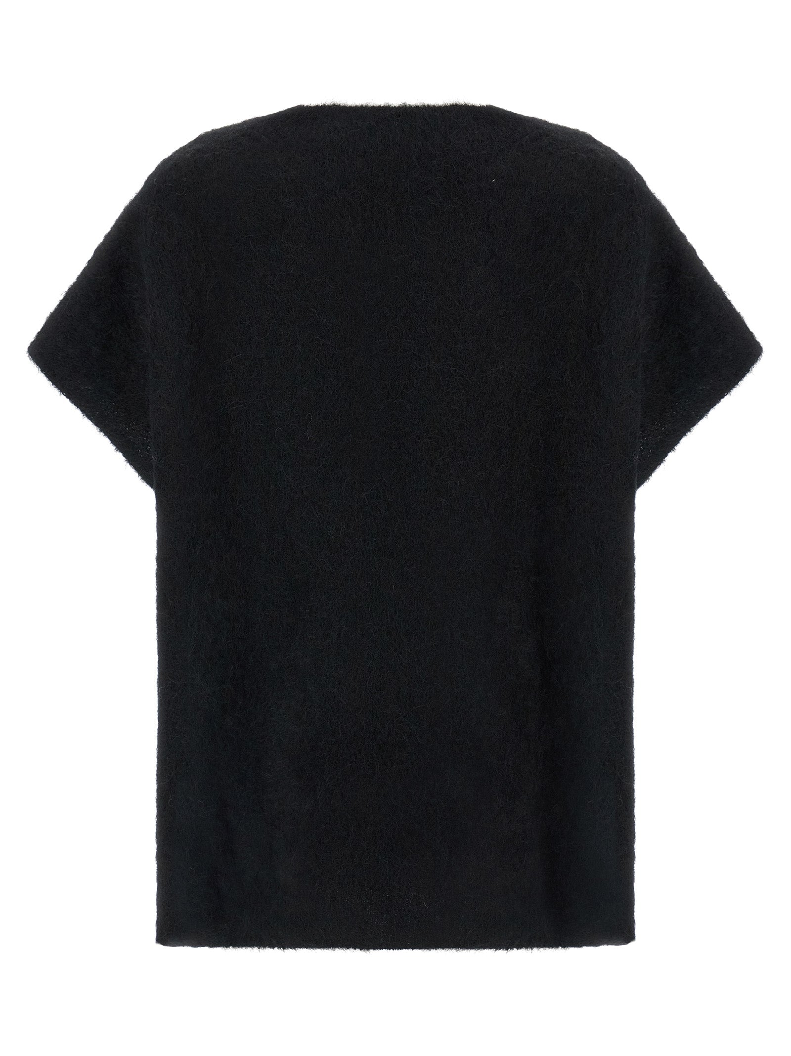 Black Alpaca Leather Cardigan
