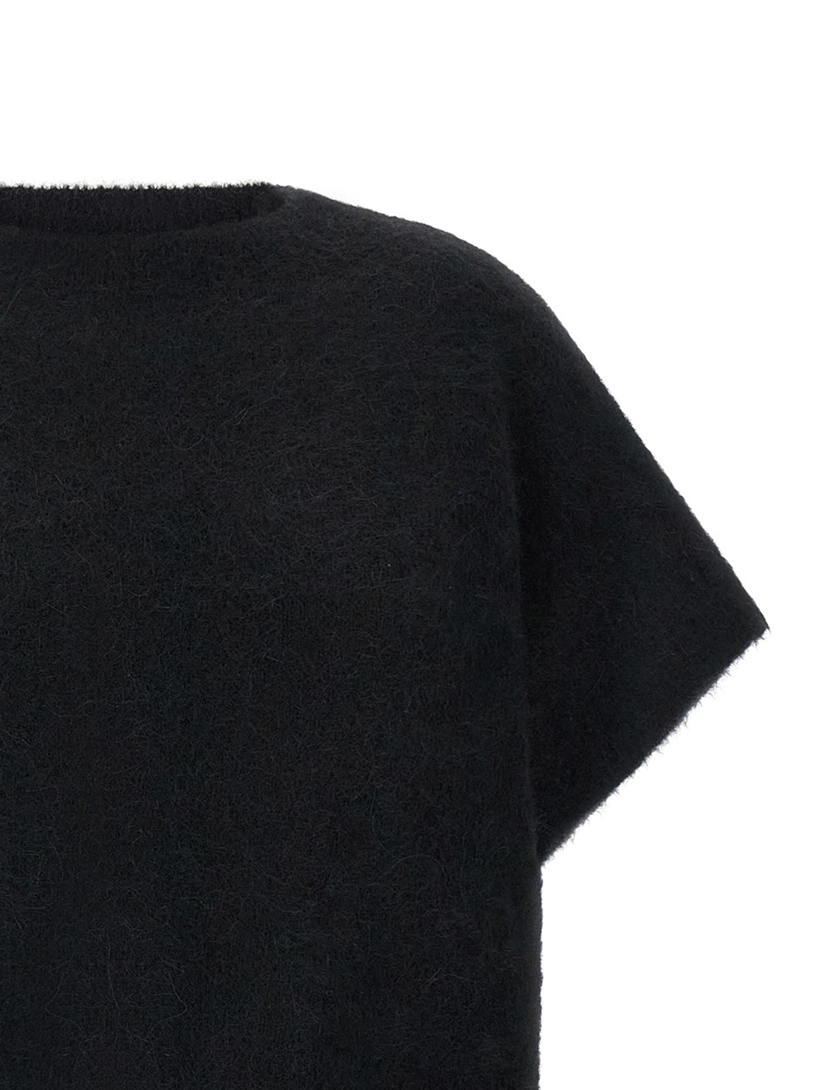 Black Alpaca Leather Cardigan