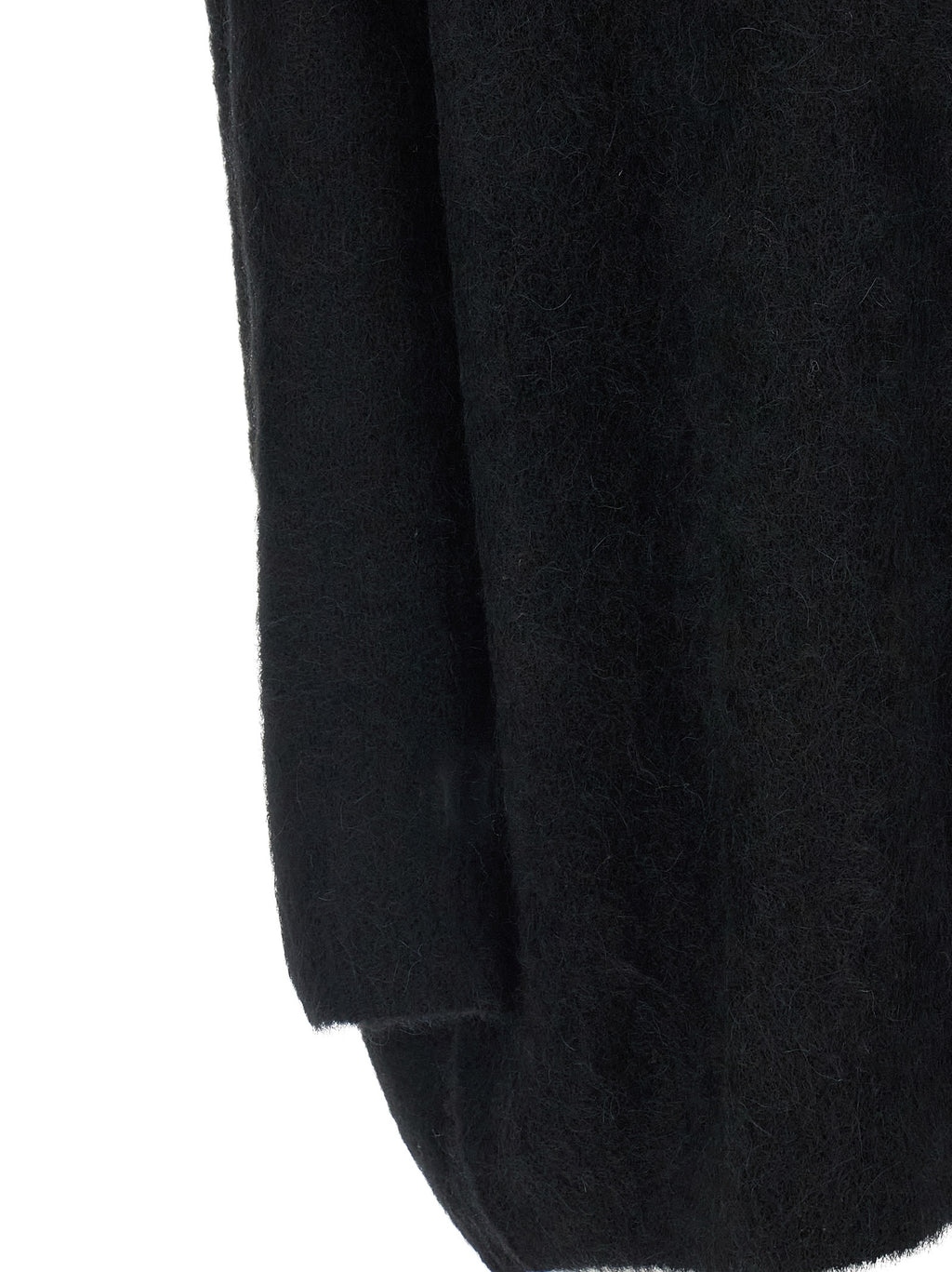Black Alpaca Leather Cardigan