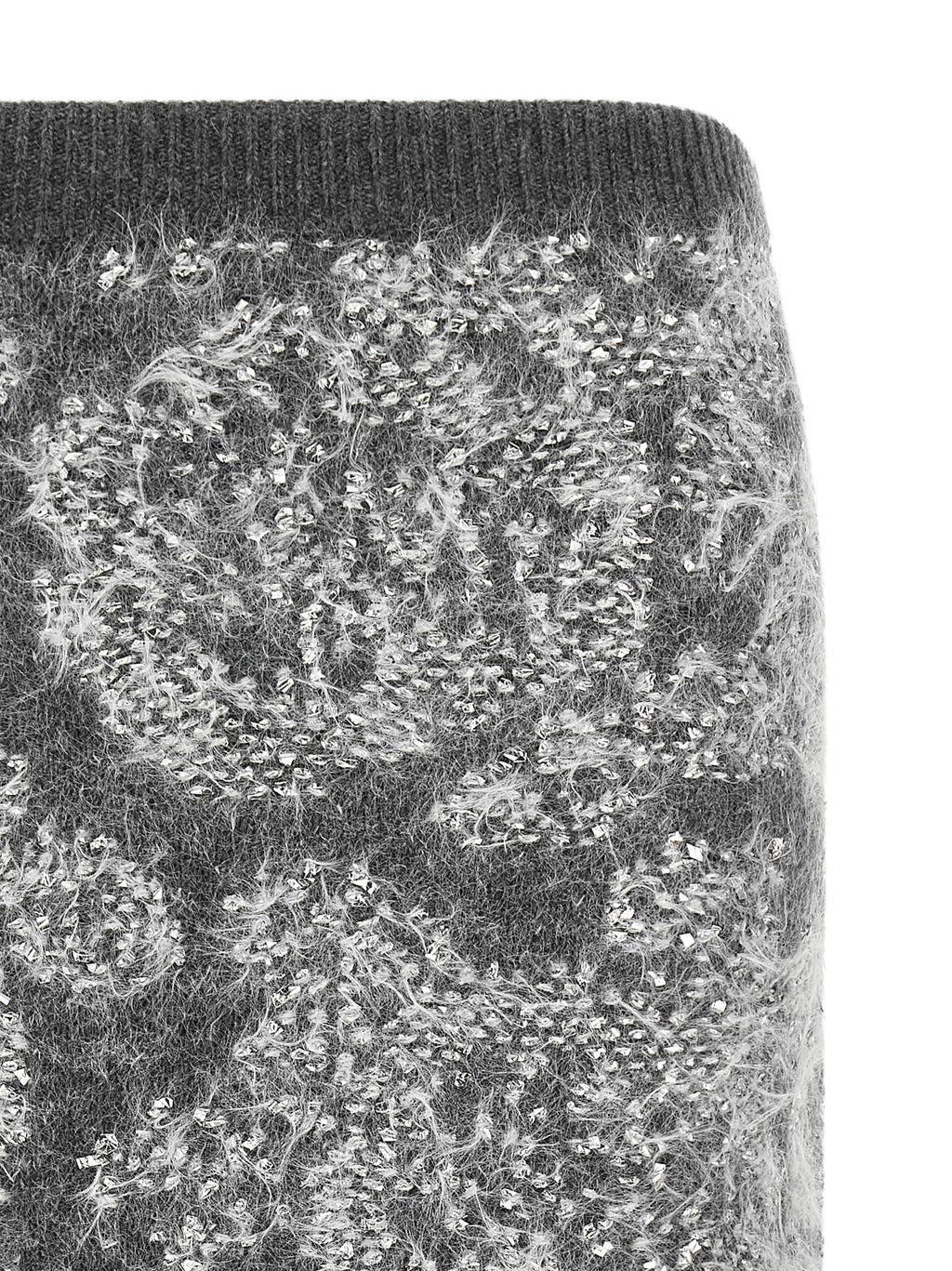 Gray Wool Midi Skirt