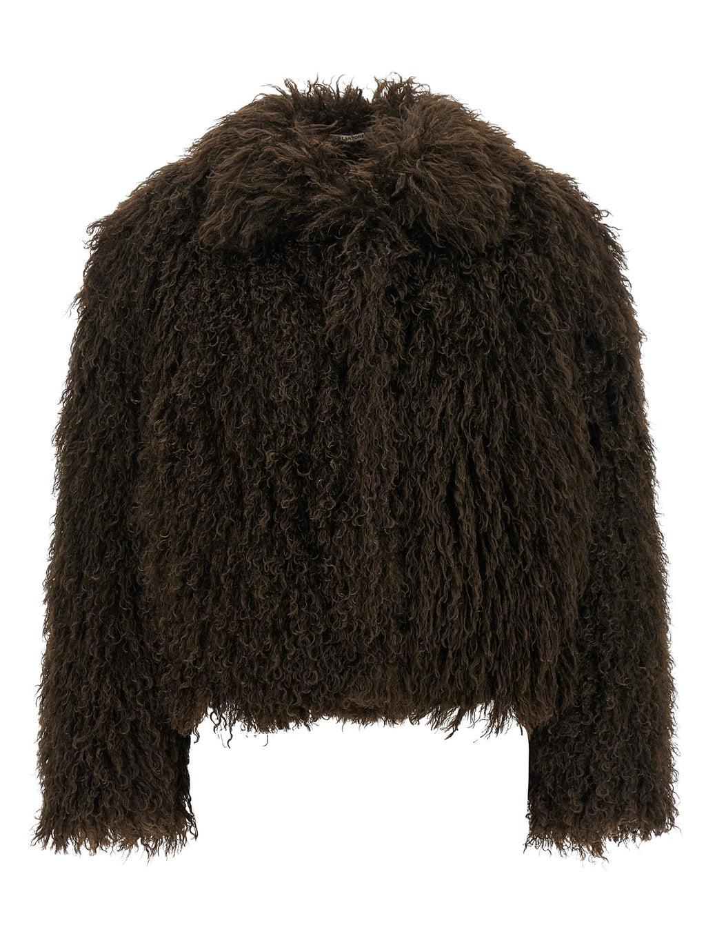 Brown Polyester Full-Length Jacket