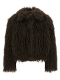 Brown Polyester Full-Length Jacket