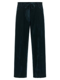 Blue Viscose Casual Pants