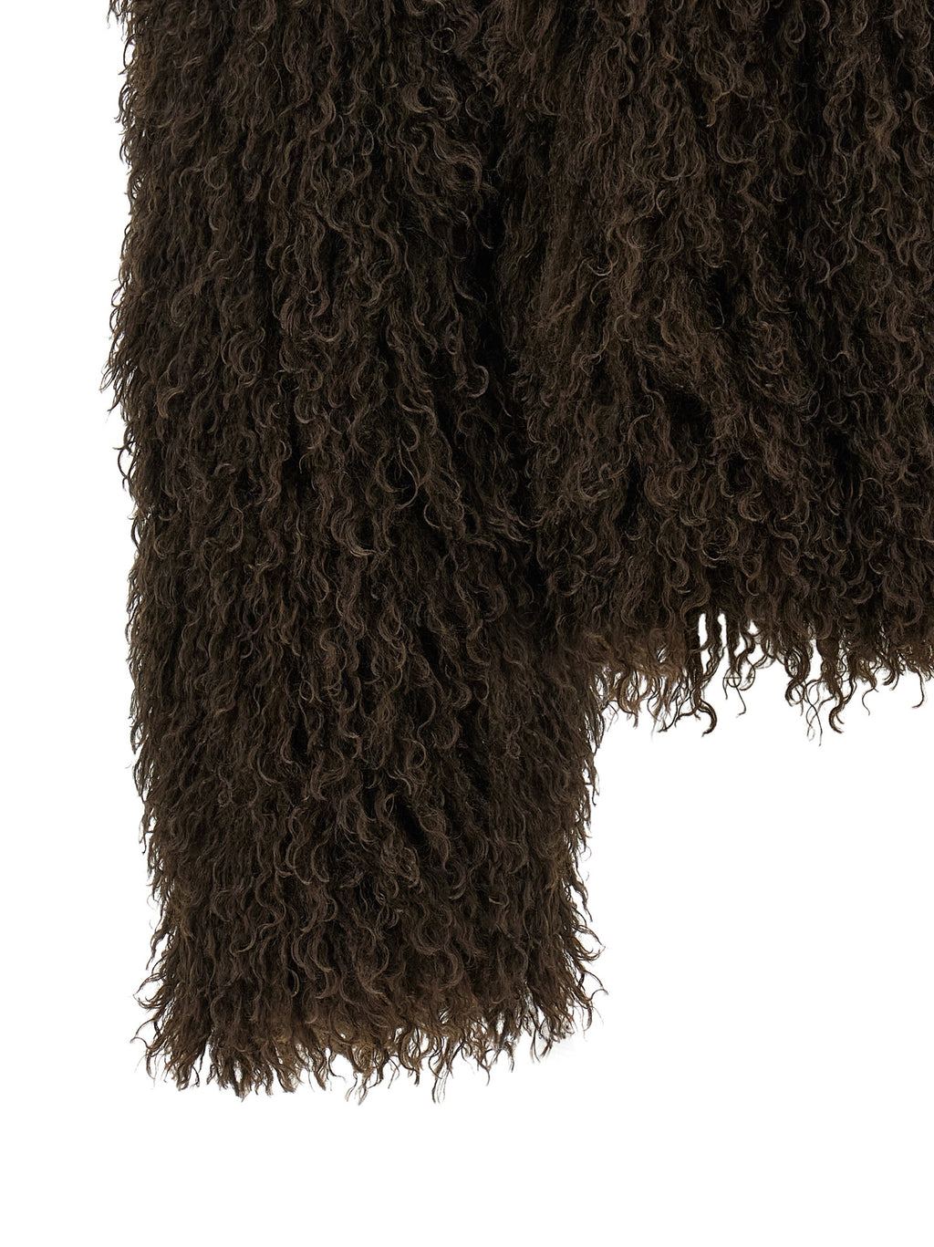Brown Polyester Full-Length Jacket