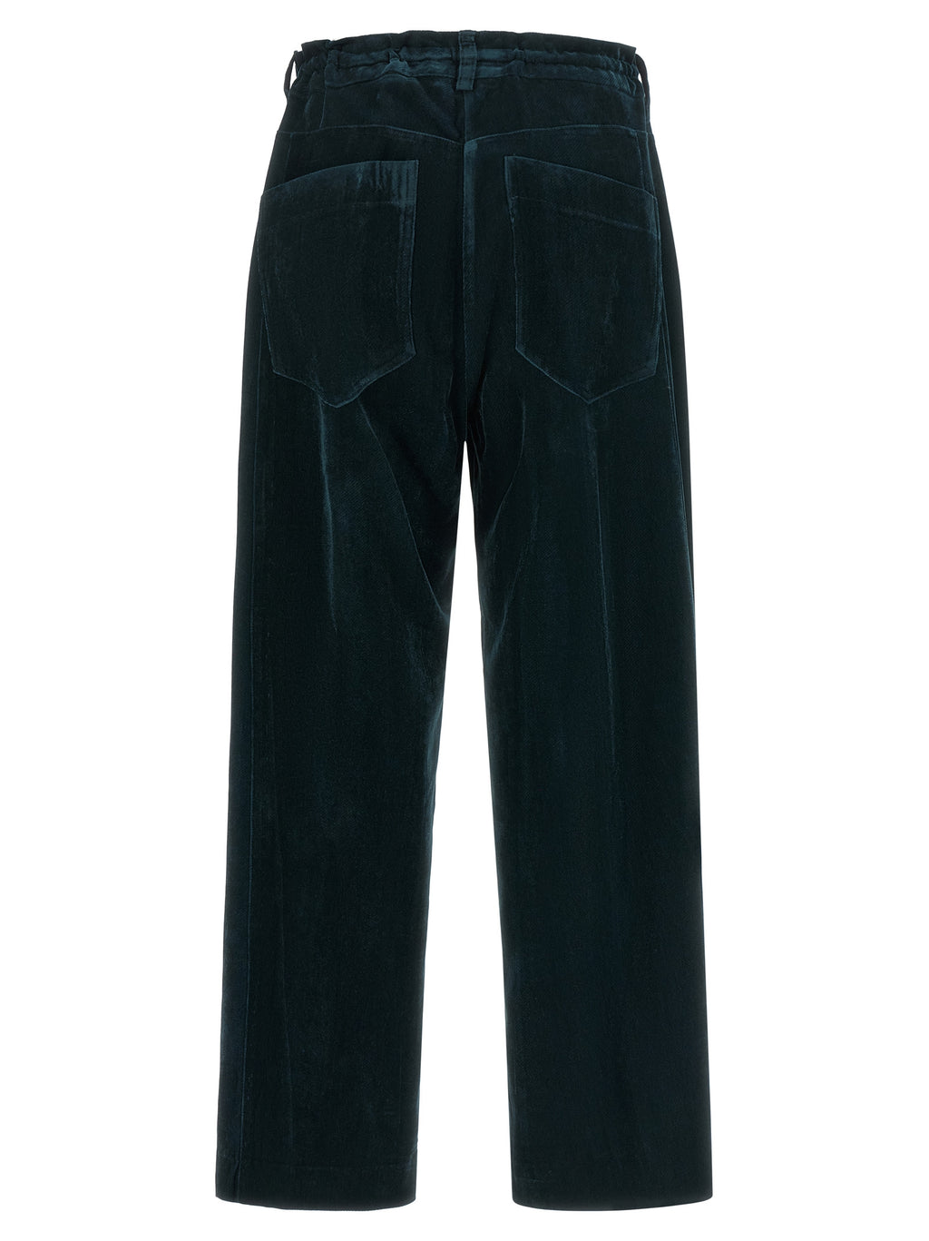 Blue Viscose Casual Pants