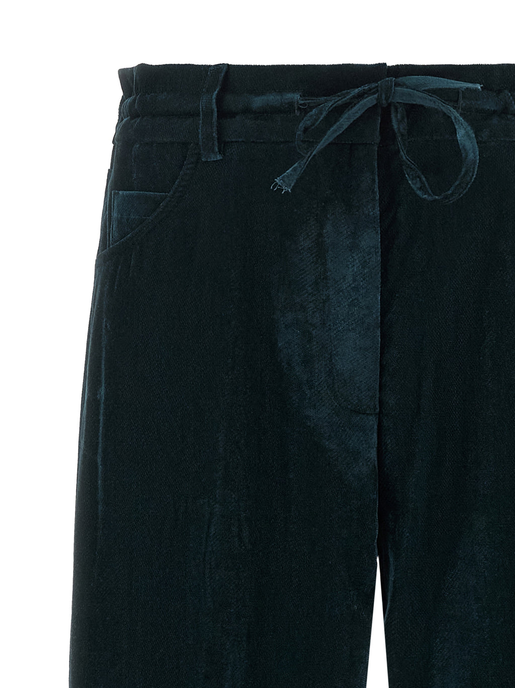 Blue Viscose Casual Pants