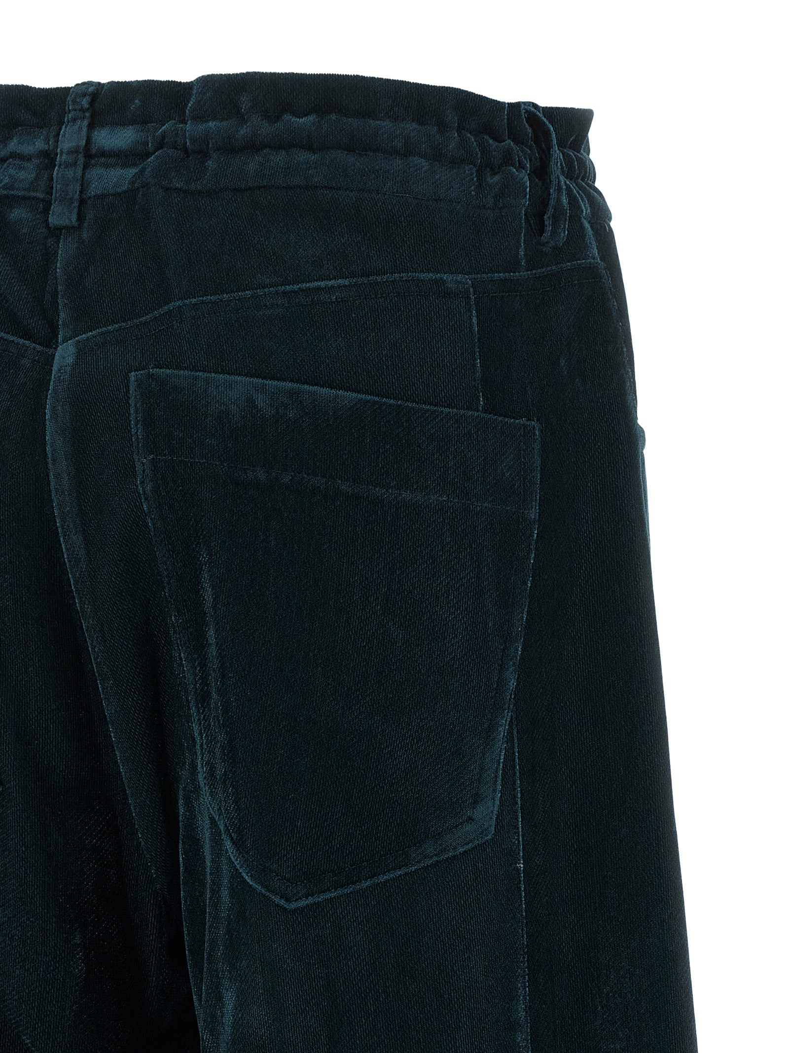 Blue Viscose Casual Pants