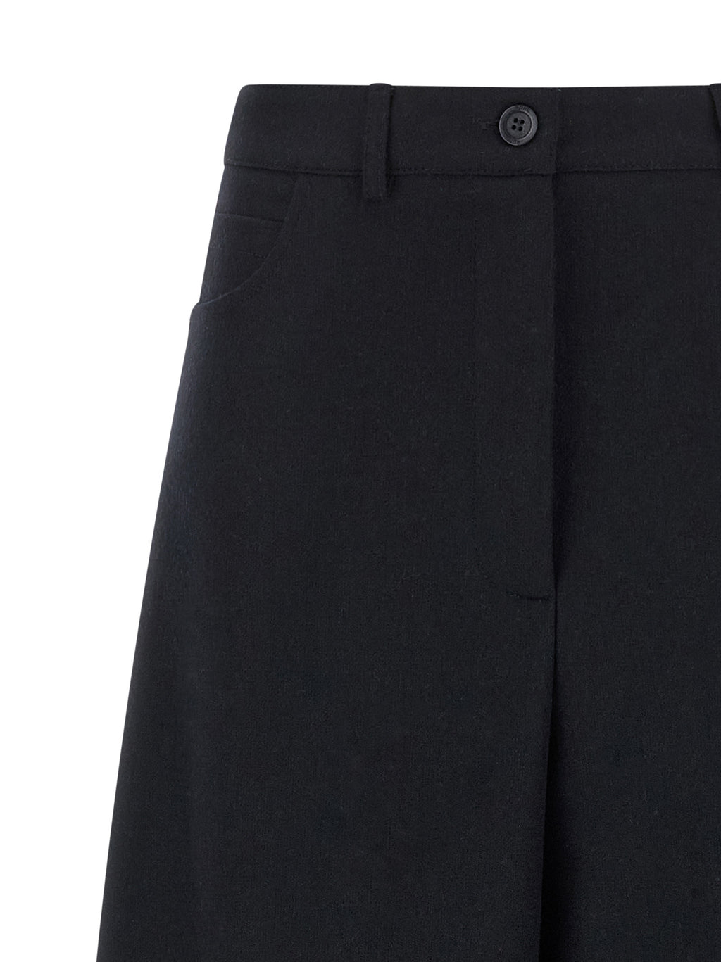 Black Wool Casual Pants
