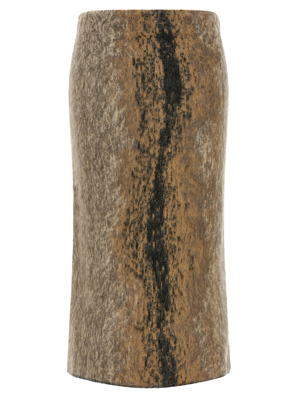 Brown Wool Midi Skirt