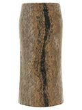 Brown Wool Midi Skirt
