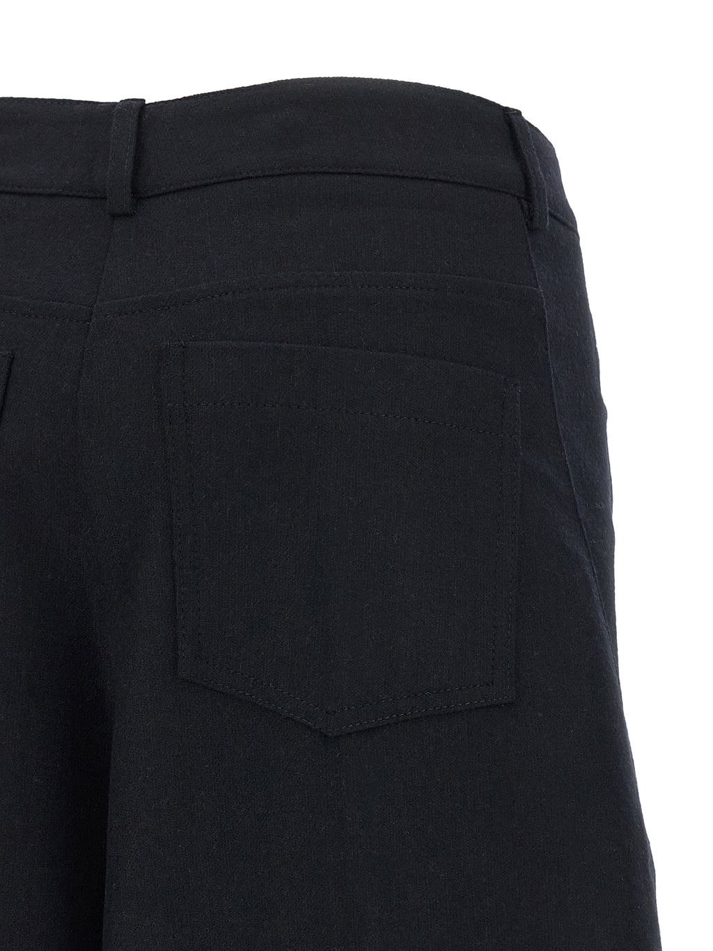 Black Wool Casual Pants