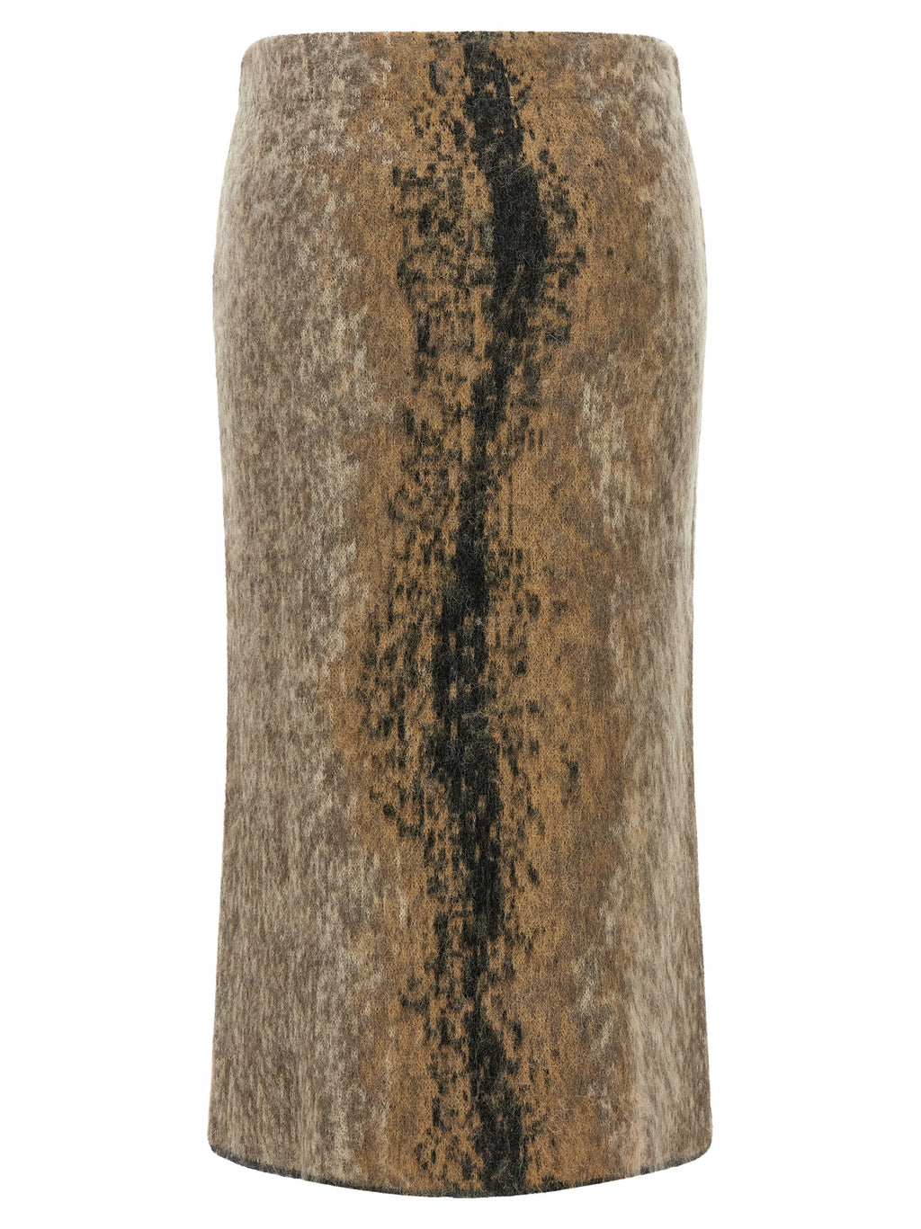 Brown Wool Midi Skirt