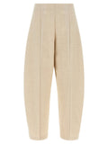 Beige Wool Cropped Pants