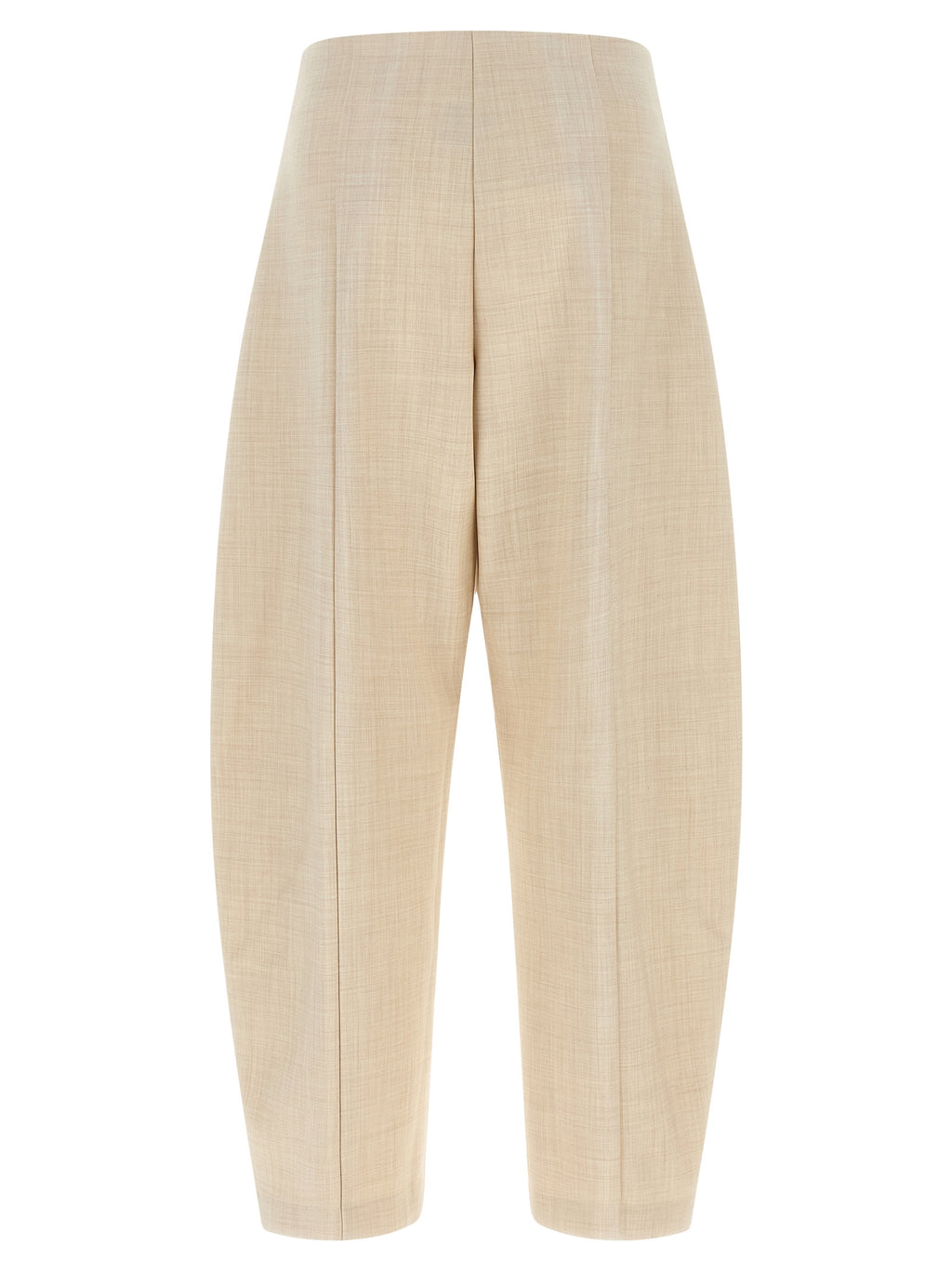 Beige Wool Cropped Pants