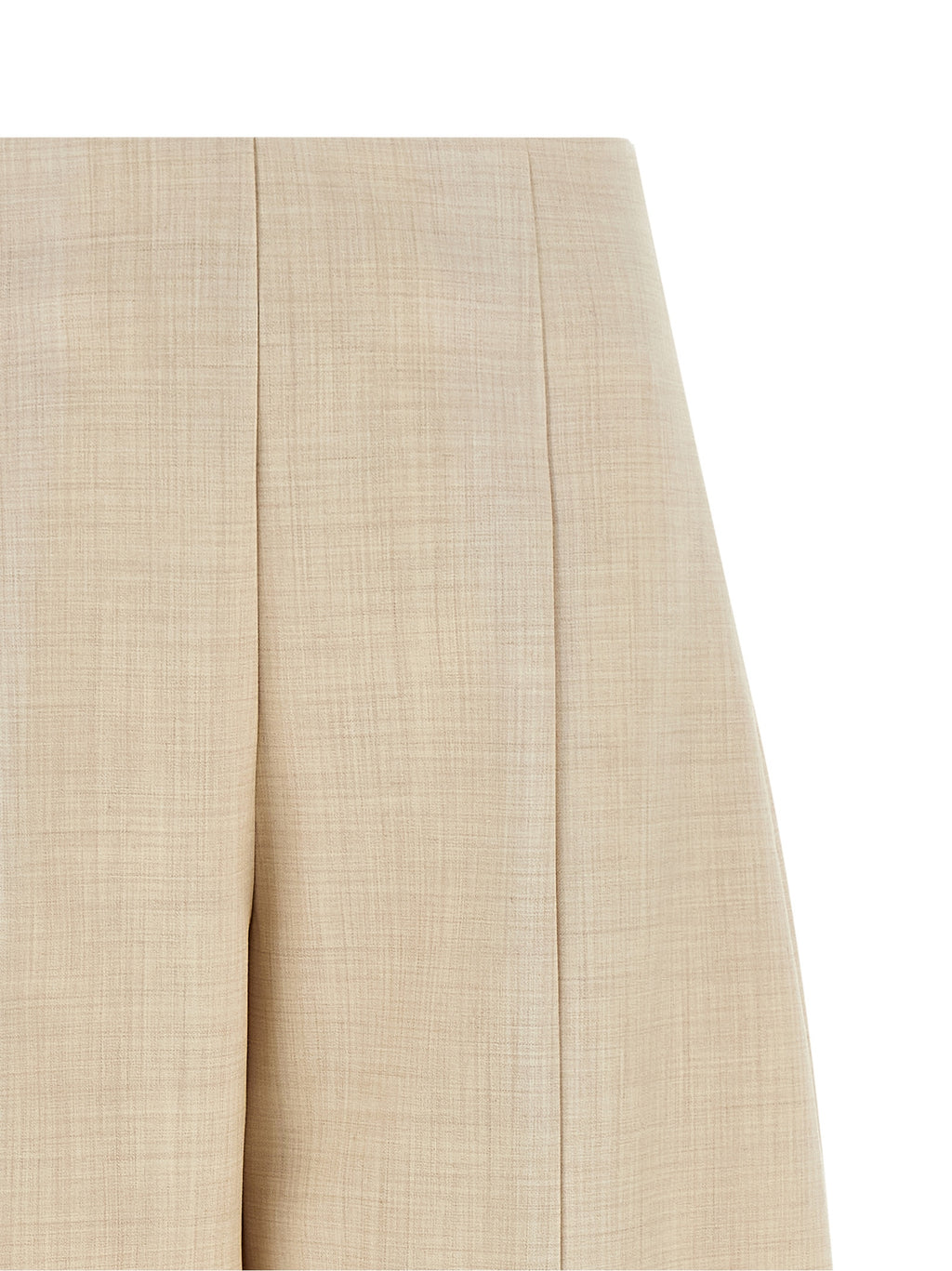 Beige Wool Cropped Pants