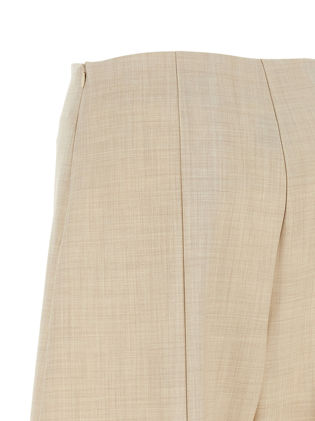 Beige Wool Cropped Pants