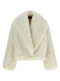 White Polyester Biker Jacket