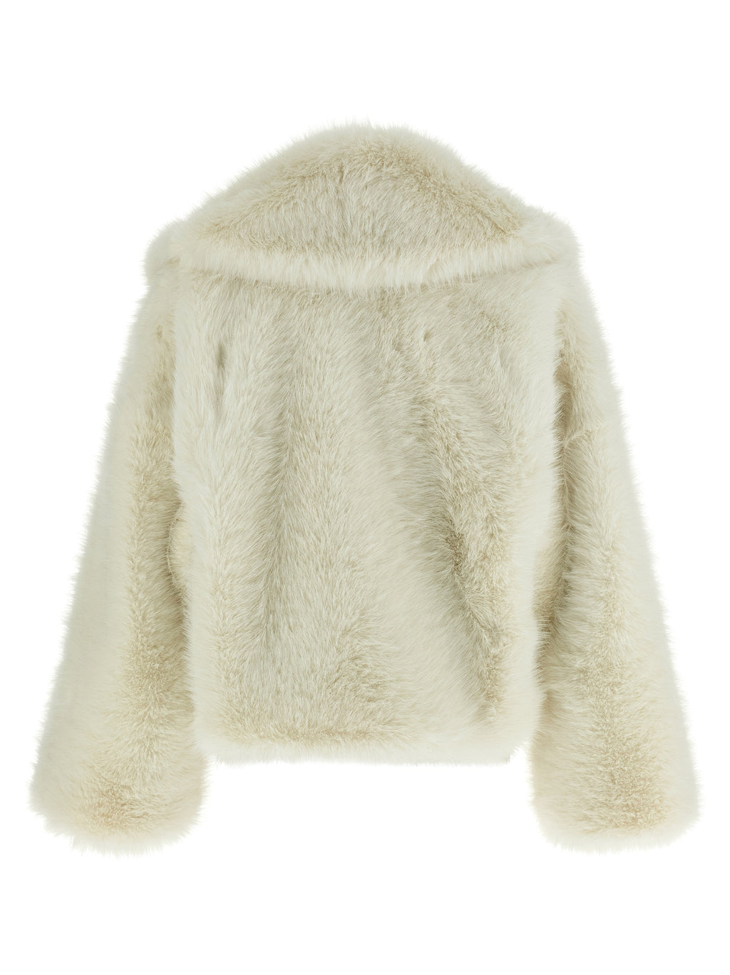 White Polyester Biker Jacket