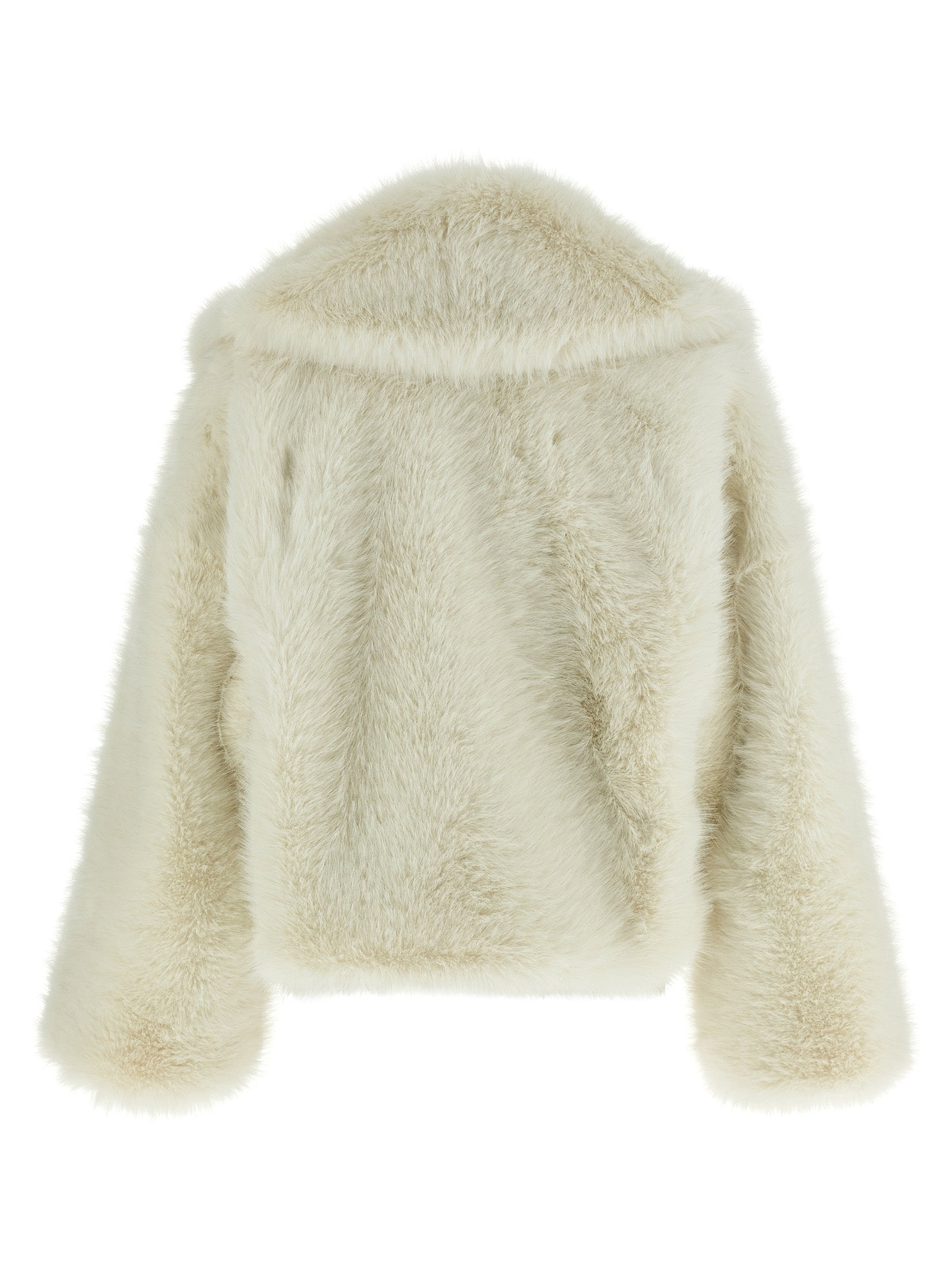 White Polyester Biker Jacket