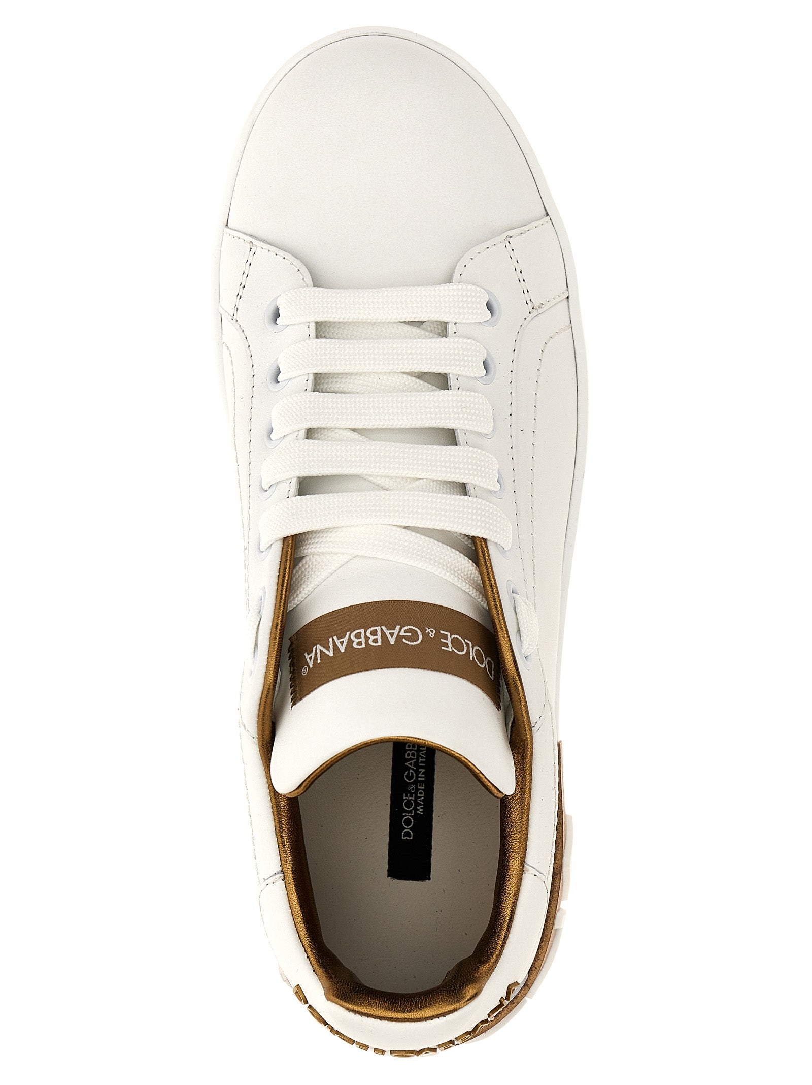 Gold Calfskin Low Top Sneakers