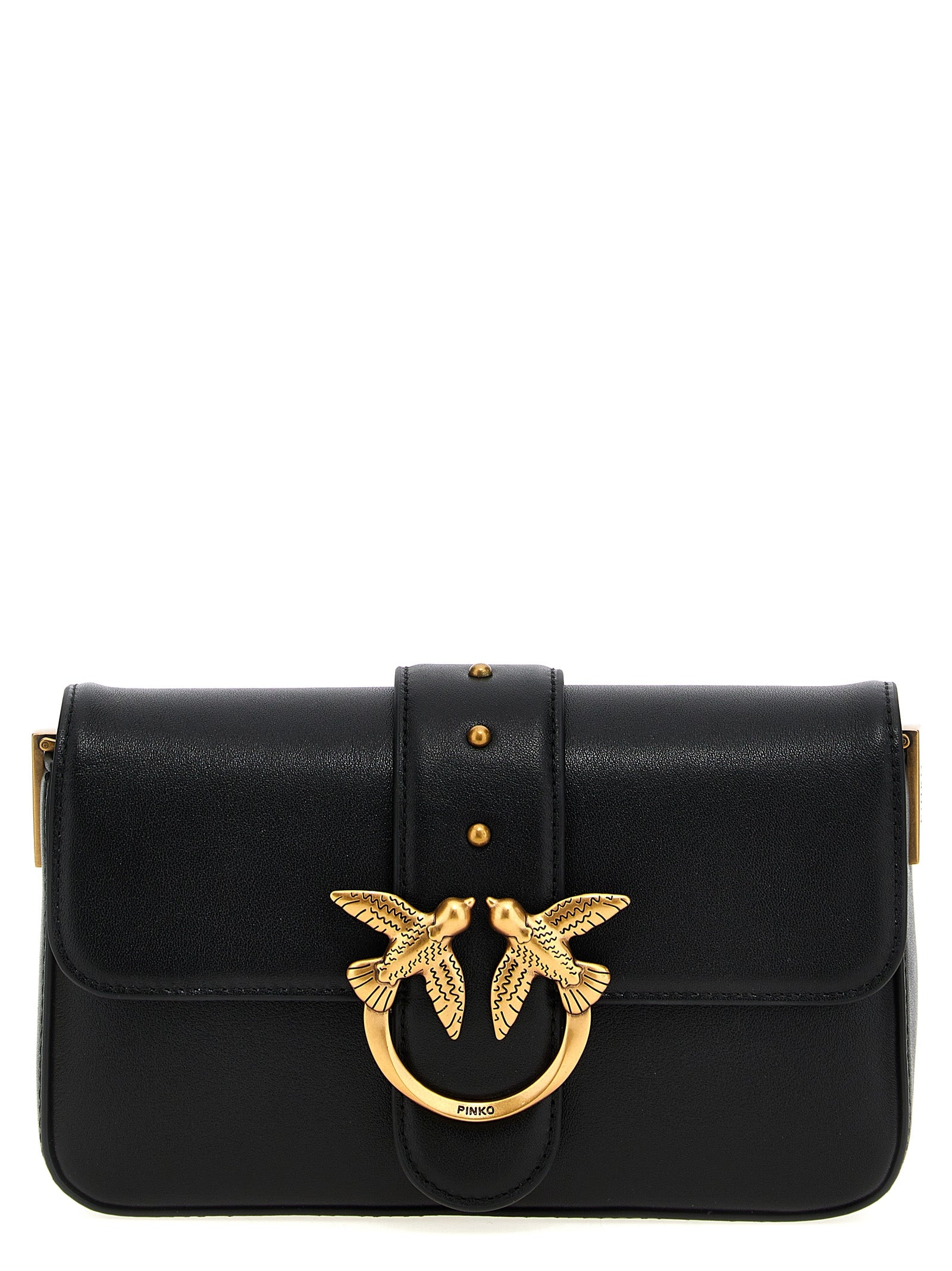 Black Calfskin Shoulder Bag