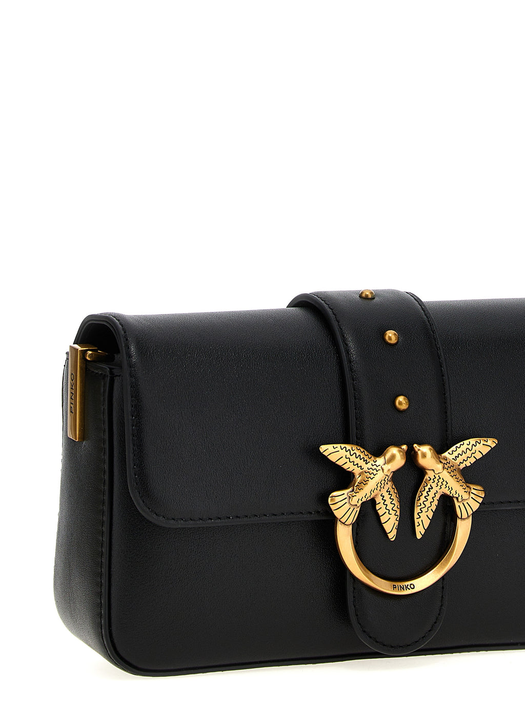 Black Calfskin Shoulder Bag