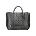 Black Polyurethane Women Handbag