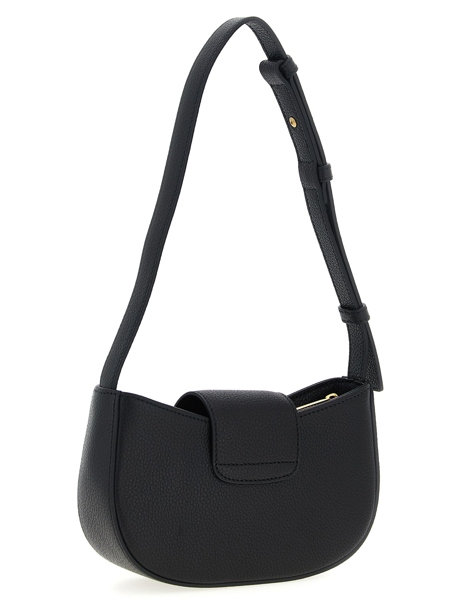 Black Calfskin Shoulder Bag