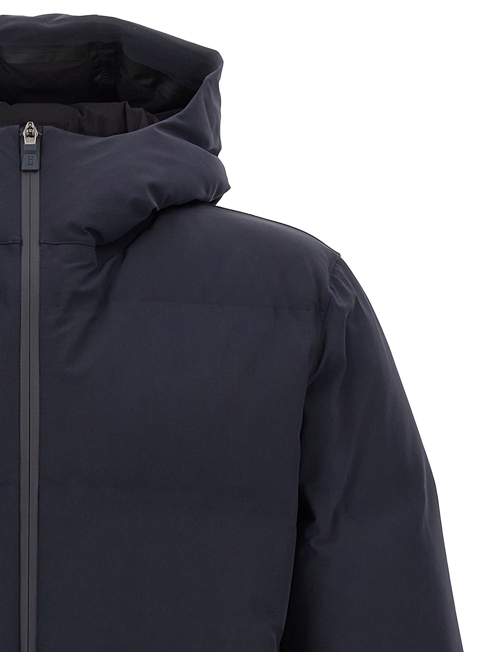 Blue Polyamide Full-Length Jacket