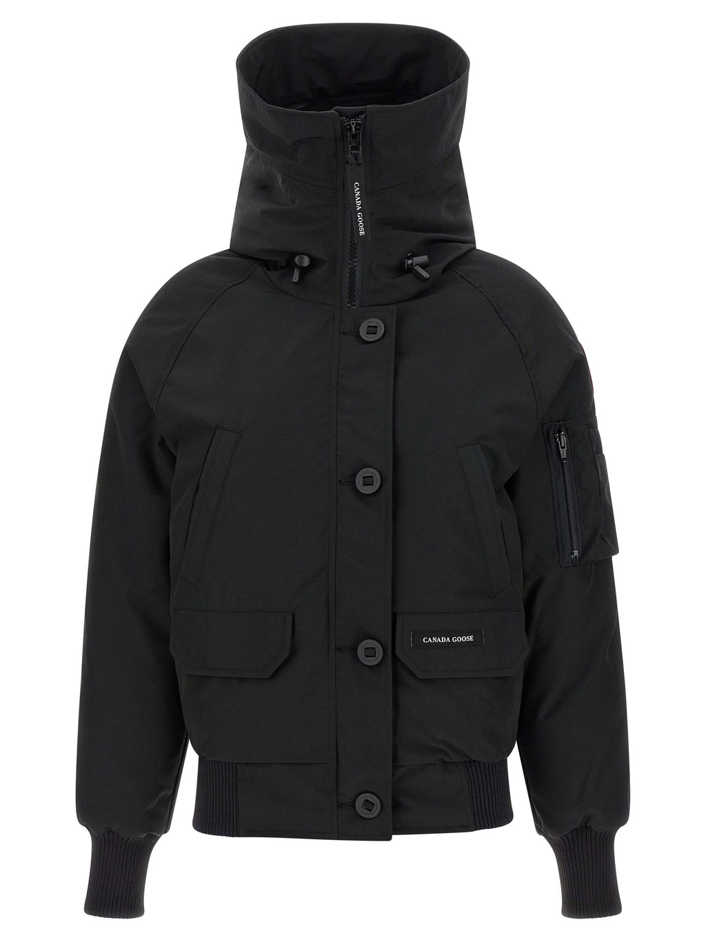 Black Polyester Bomber