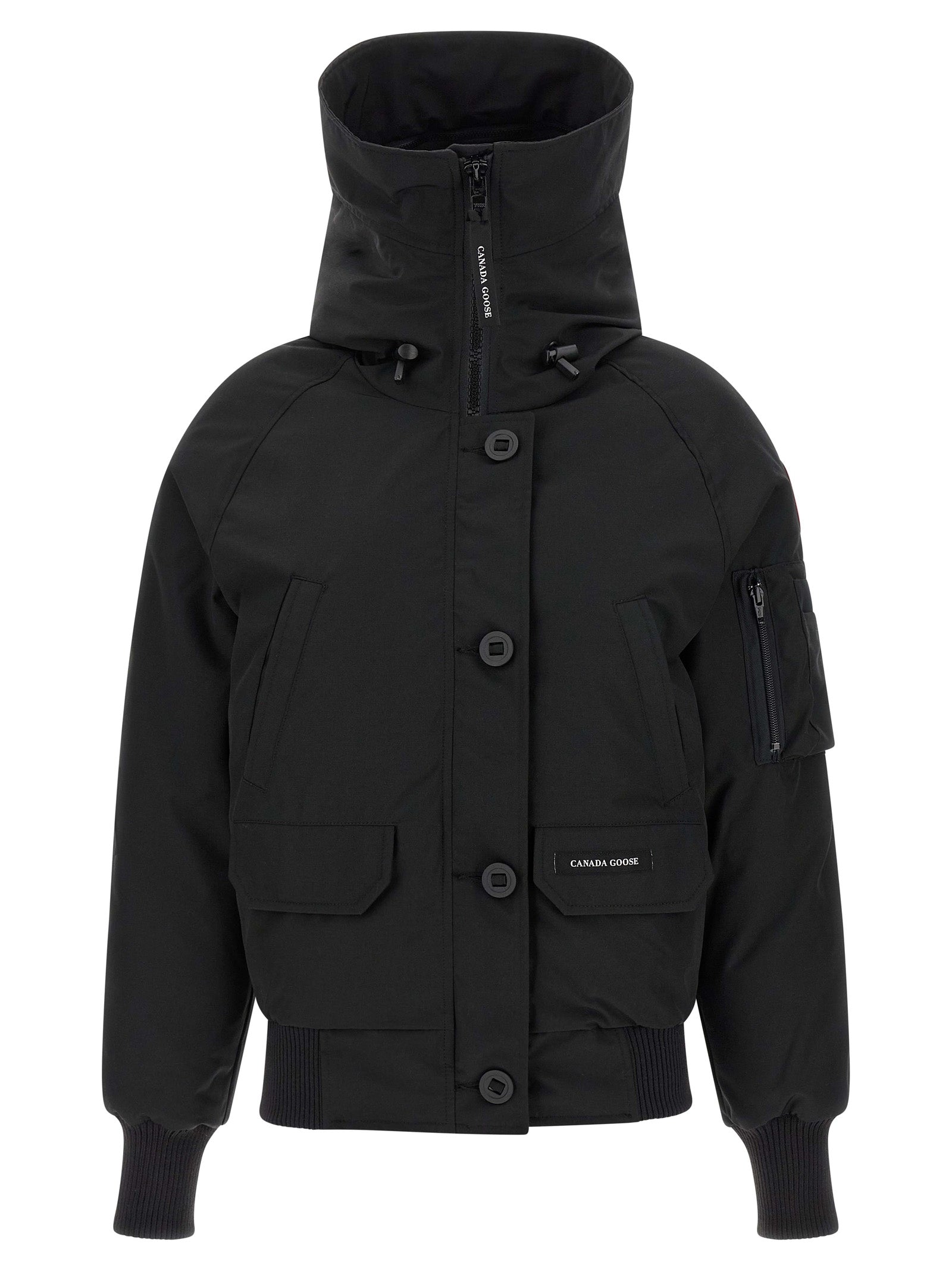 Black Polyester Bomber