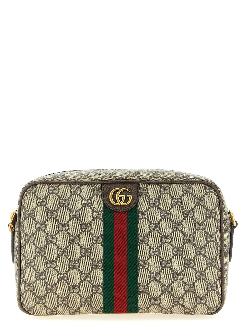 Beige Polyethylene Crossbody Bag