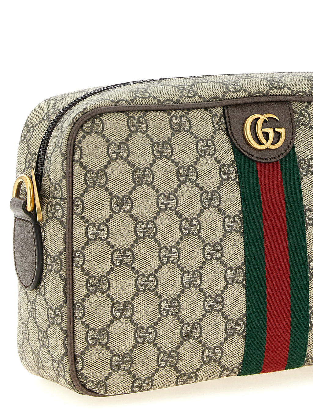 Beige Polyethylene Crossbody Bag