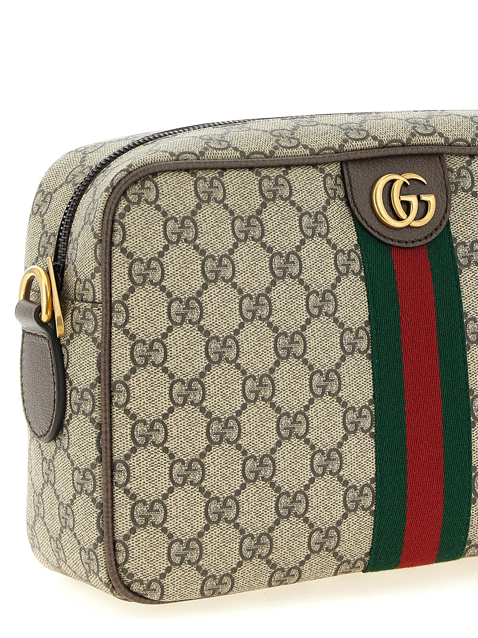 Beige Polyethylene Crossbody Bag