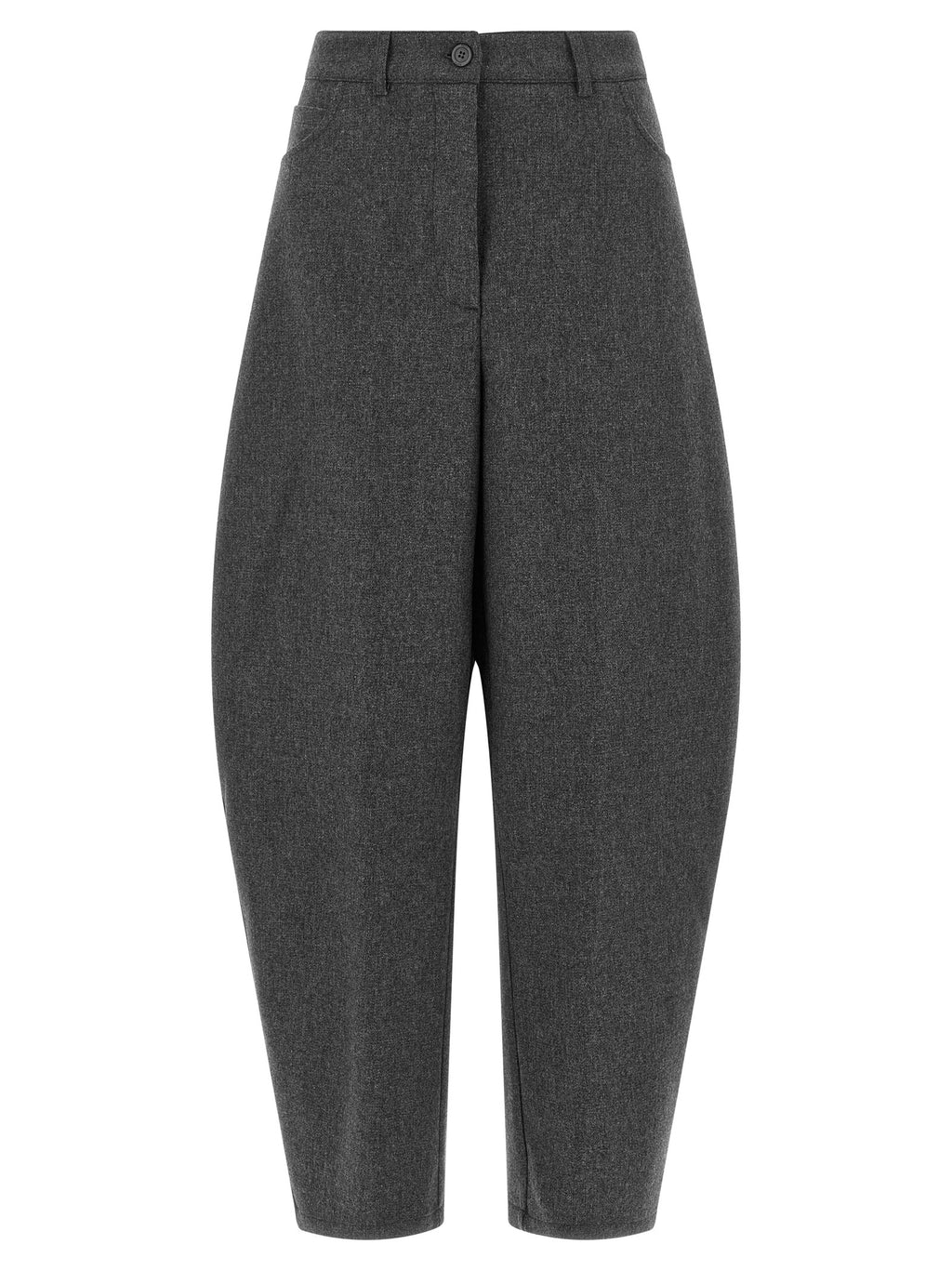 Gray Wool Casual Pants