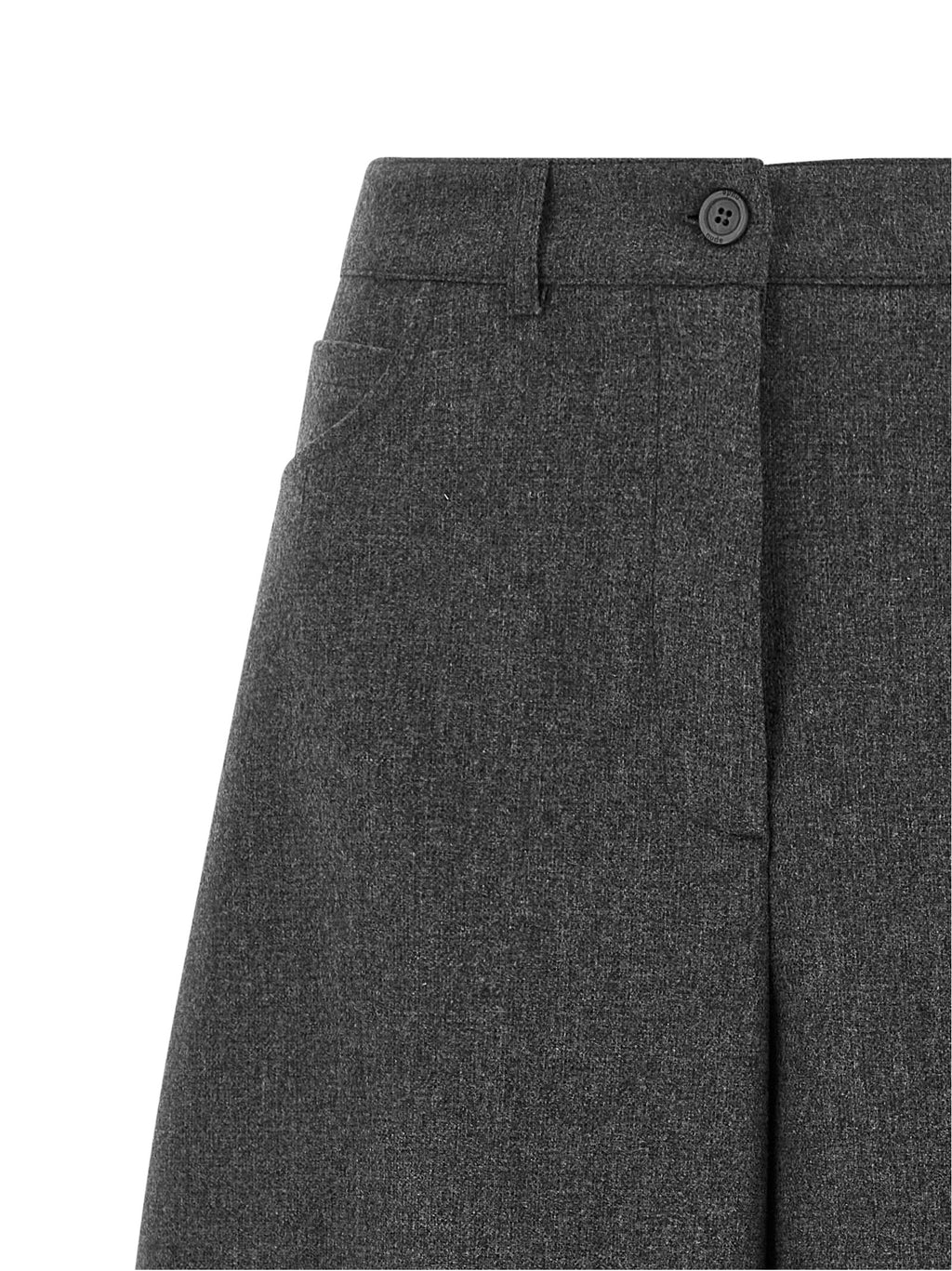 Gray Wool Casual Pants