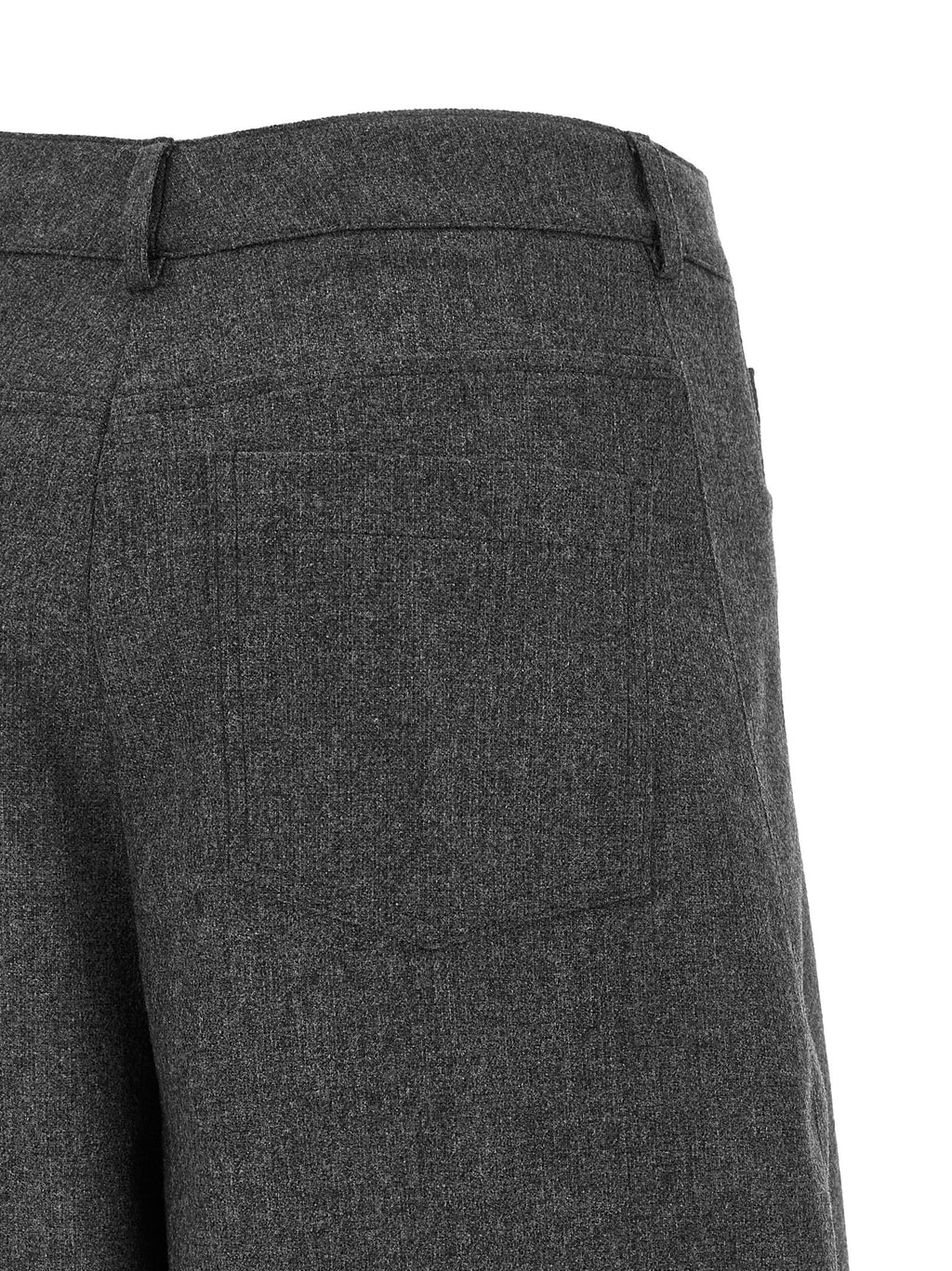 Gray Wool Casual Pants