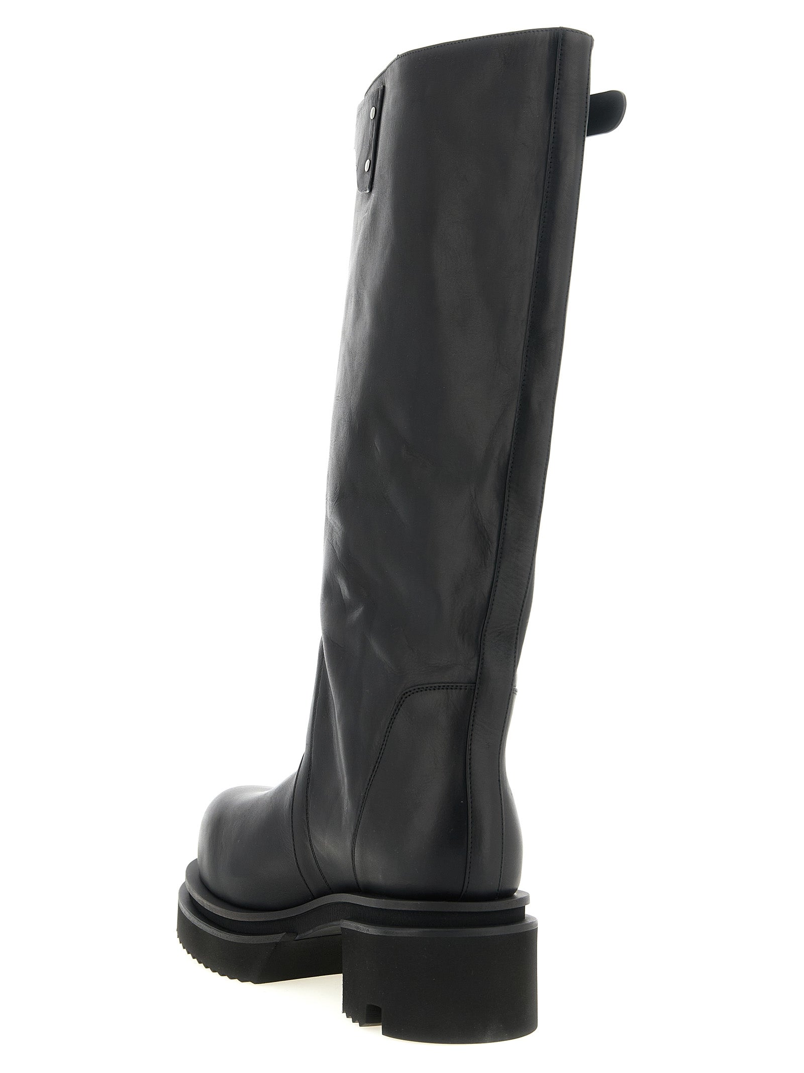 Black Calfskin Over The Knee