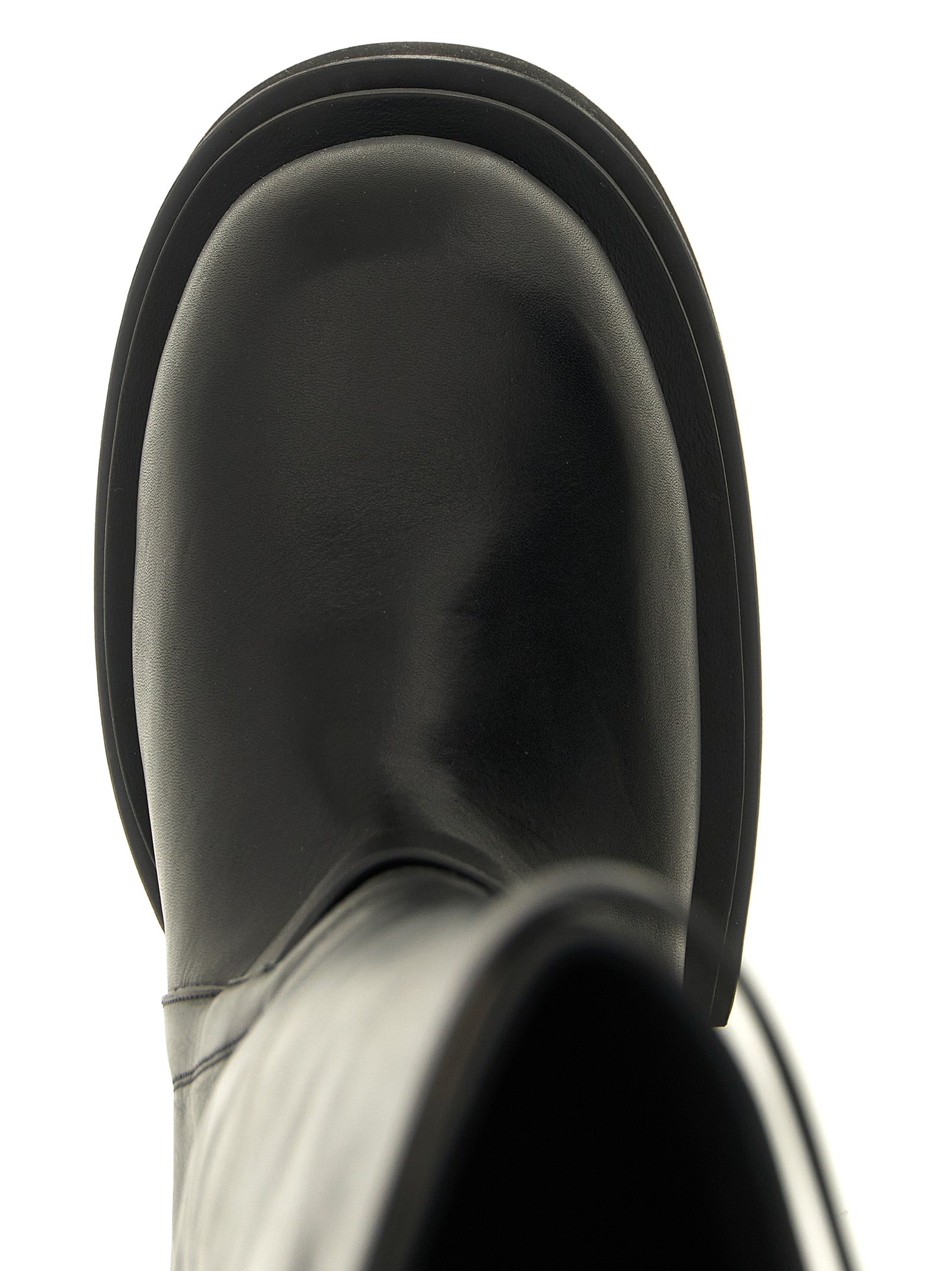 Black Calfskin Over The Knee