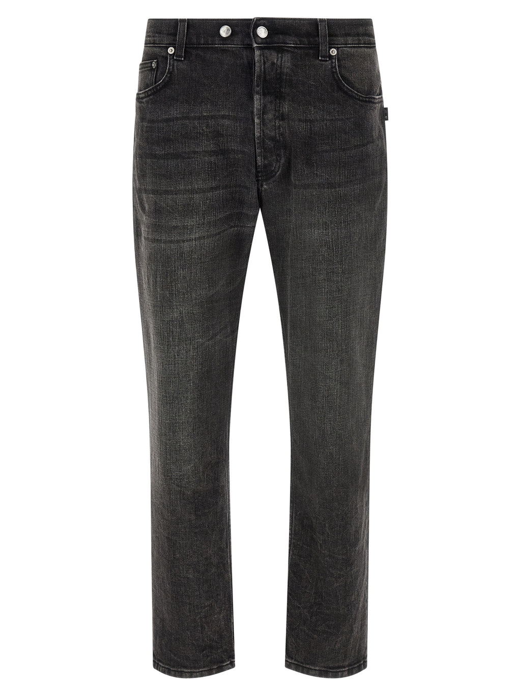 Black Cotton Cropped Jeans