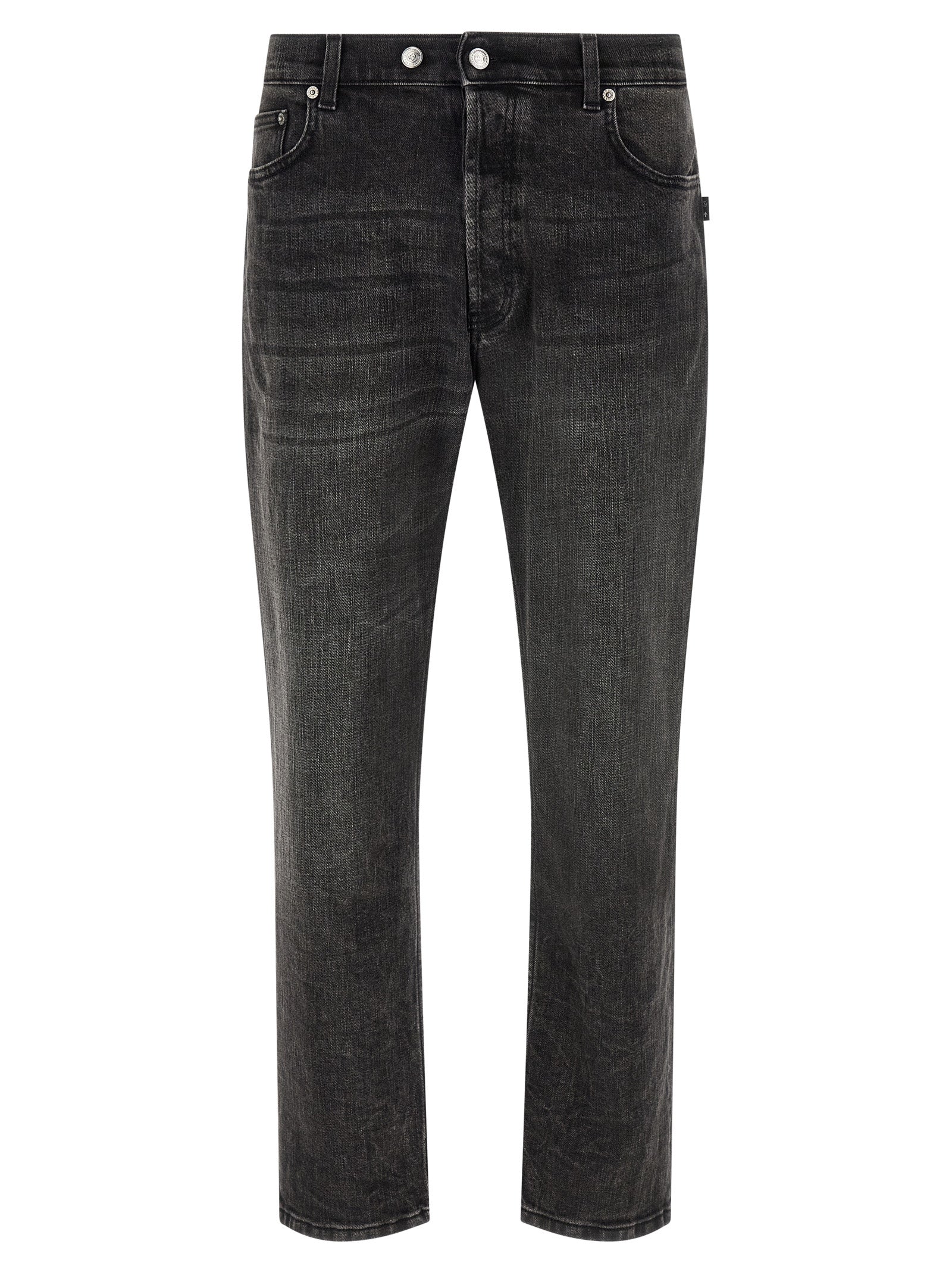 Black Cotton Cropped Jeans