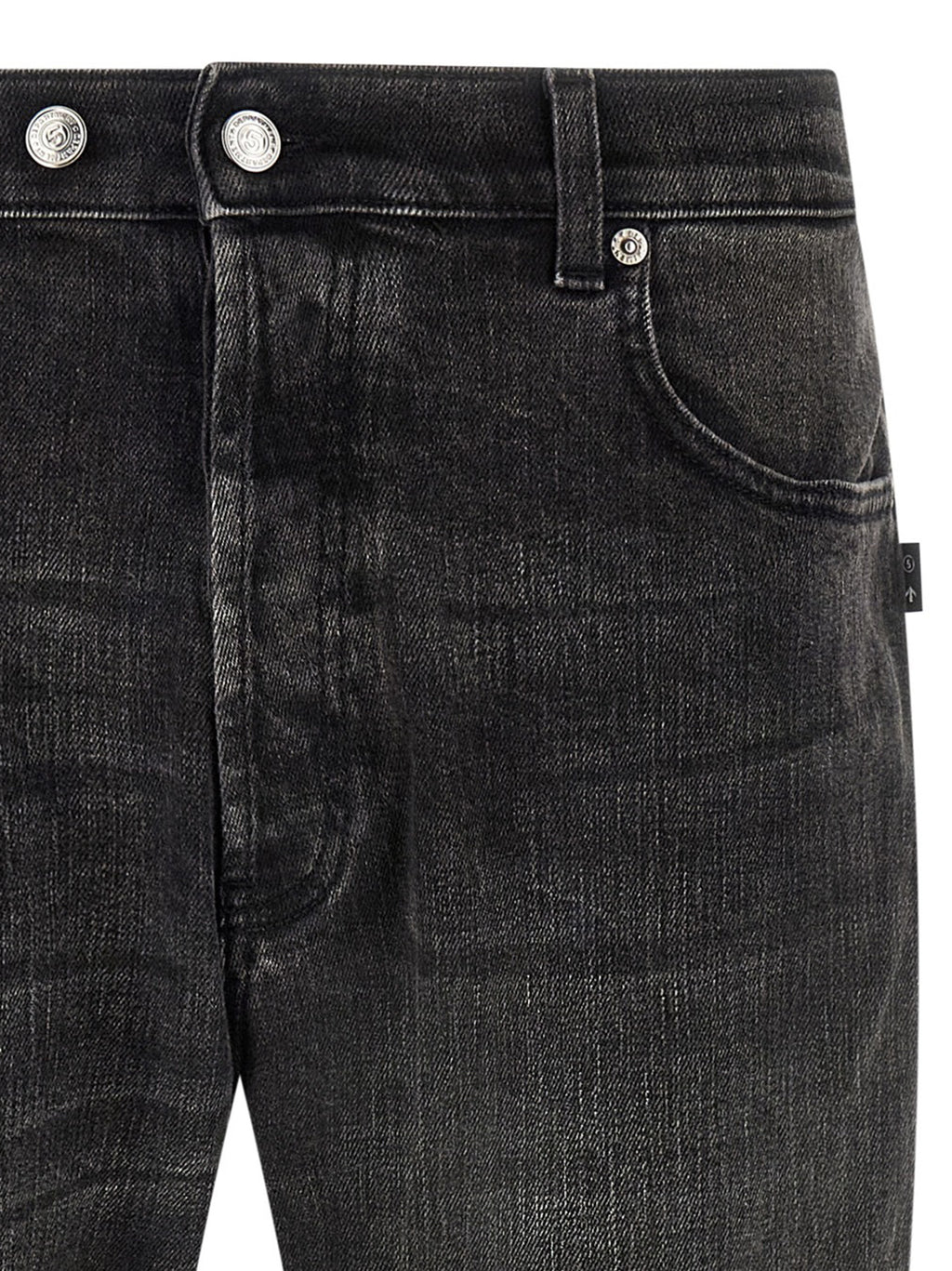 Black Cotton Cropped Jeans