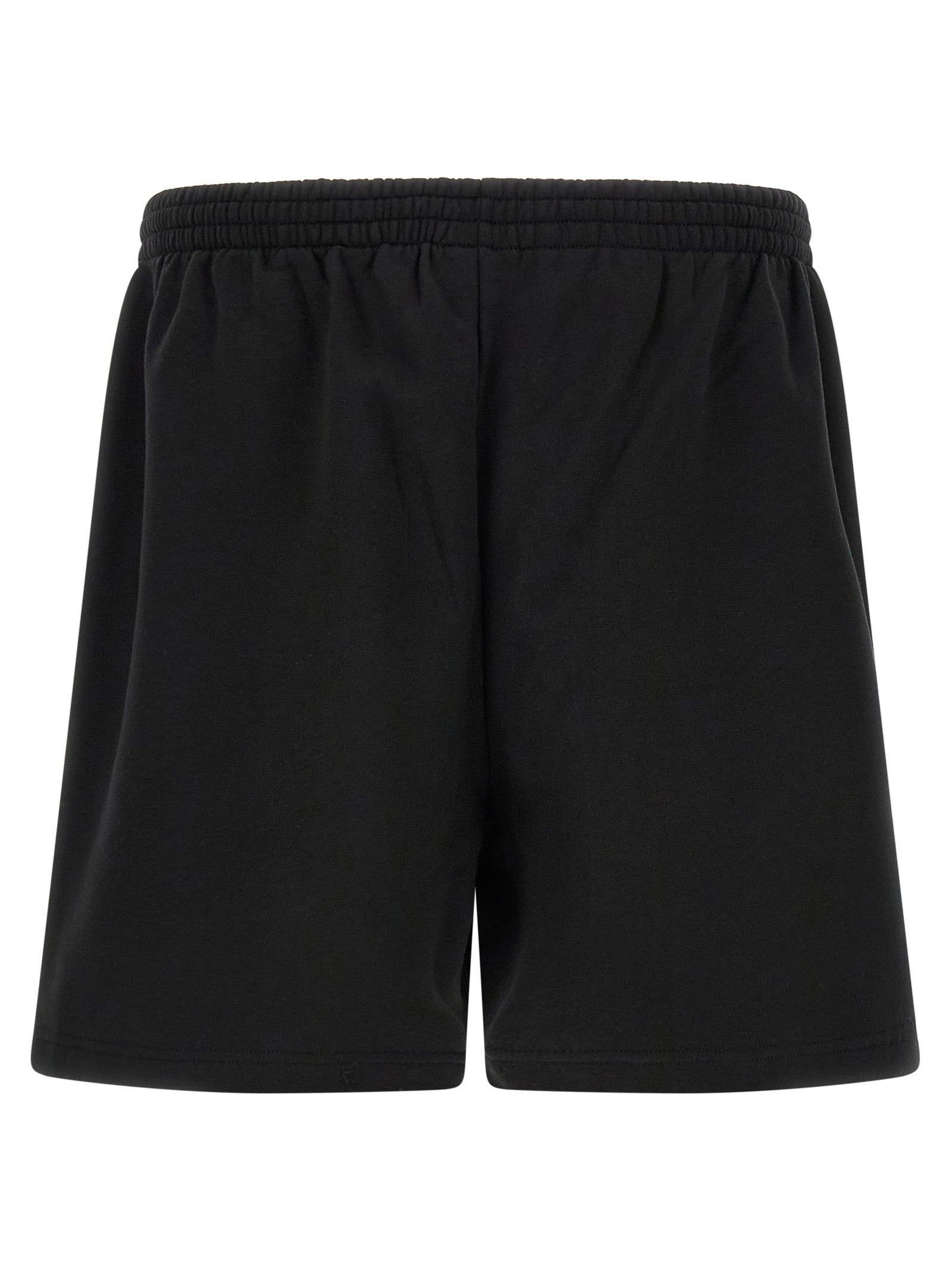 Black Cotton Bermuda Shorts
