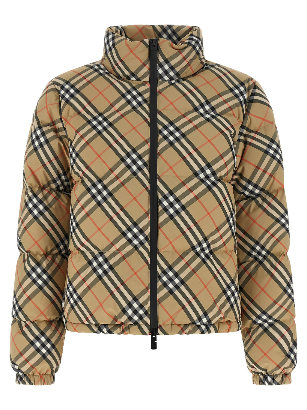 Beige Polyester Full-Length Jacket