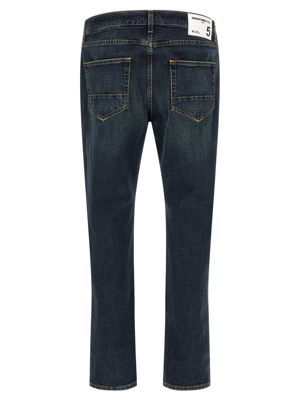 Blue Cotton Straight-Leg Jeans