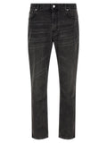 Black Cotton Straight-Leg Jeans