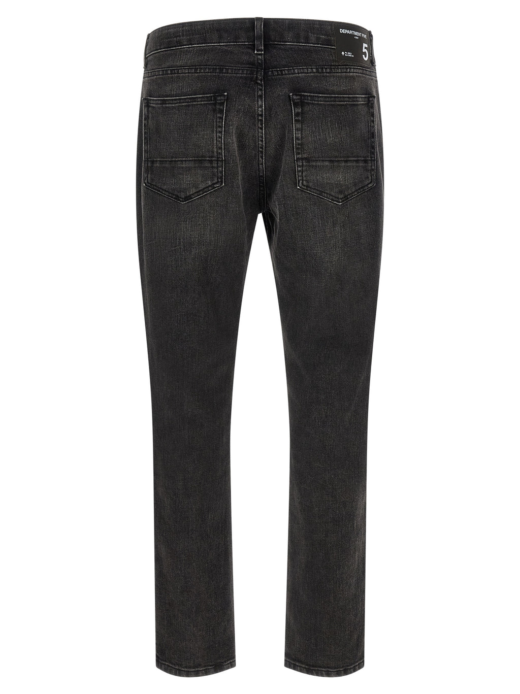 Black Cotton Straight-Leg Jeans
