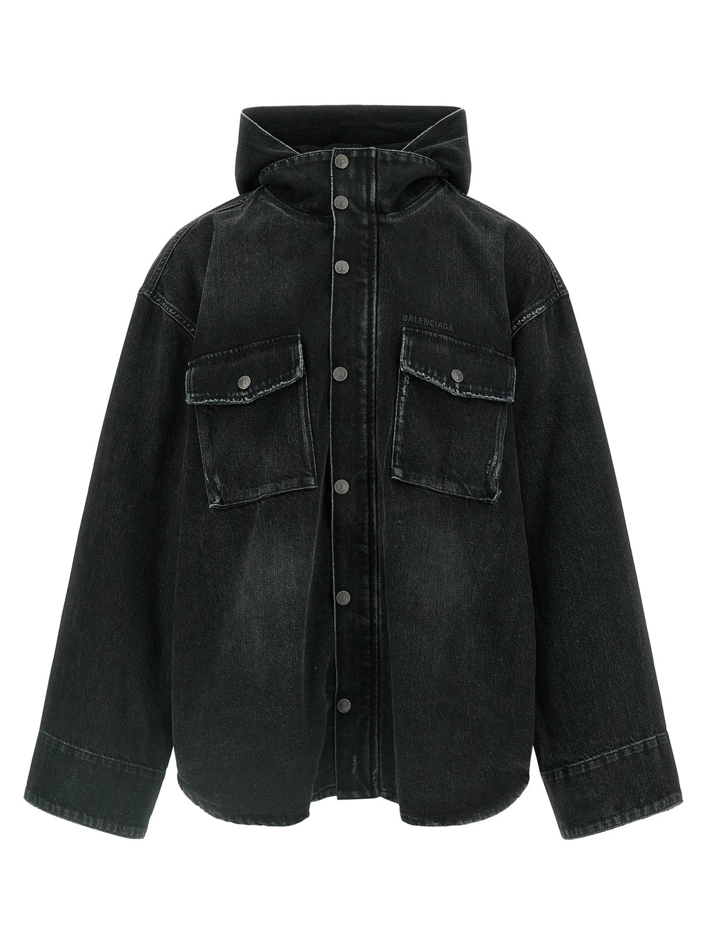 Black Cotton Denim Jacket