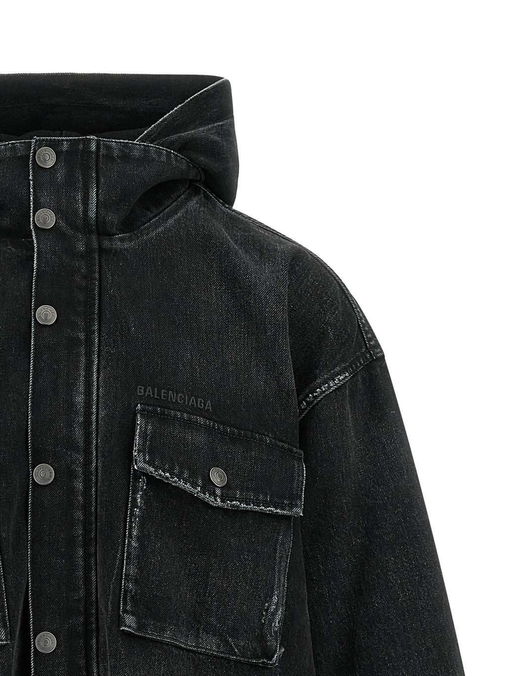 Black Cotton Denim Jacket